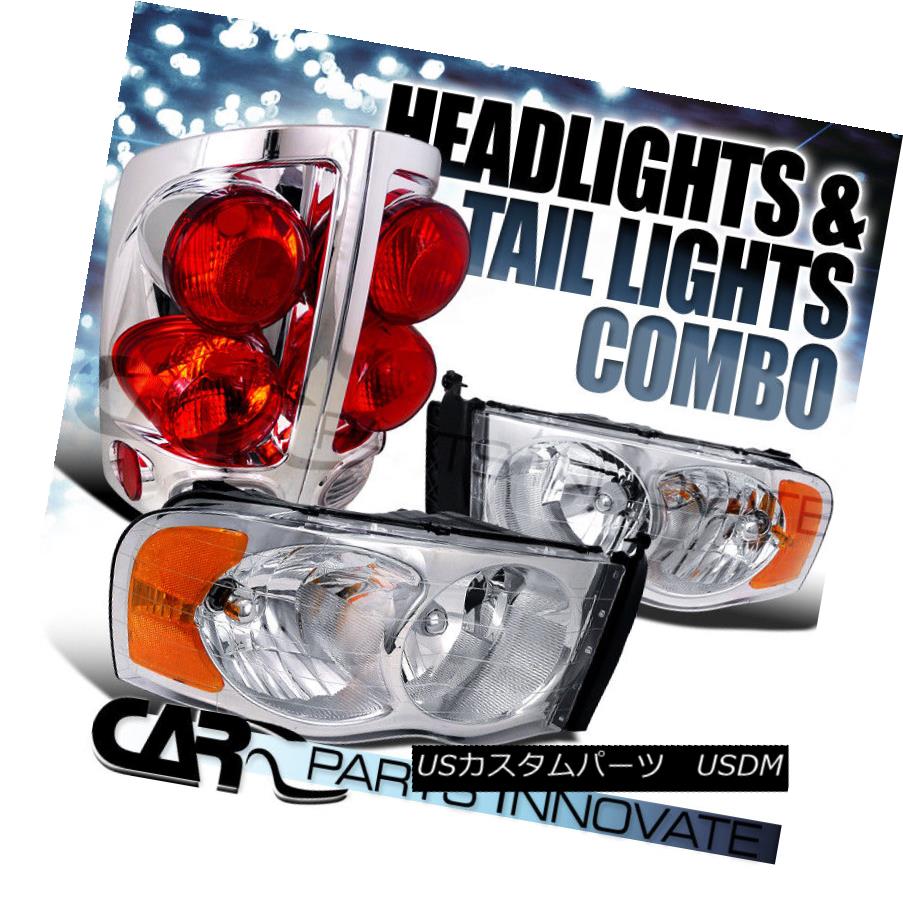 ヘッドライト 02-05 Ram 1500 2500 3500 Chrome Crystal Headlights+3D Altezza Tail Lamps 02-05 Ram 1500 2500 3500クロームクリスタルヘッドライト+ 3D Altezzaテールランプ