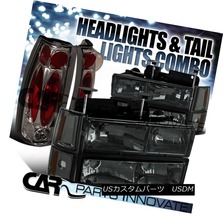 ヘッドライト 1994-1998 GMC C/K 1500 Smoke Headlights w/ Bumper Corner Lamps+Rear Tail Lamps 1994-1998 GMC C / K 1500バンパーコーナーランプ+リアテールランプ付きスモークヘッドライト