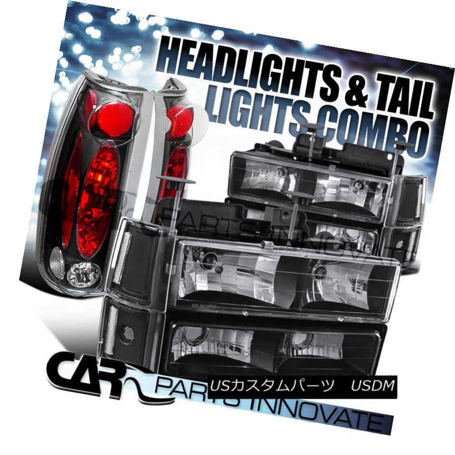 ヘッドライト 94-98 GMC Sierra Black Clear Headlights+Bumper Corner Lamps+Rear Tail Lamps 94-98 GMC Sierra Blackクリアヘッドライト+ Bum /コーナーランプ+リアテールランプ