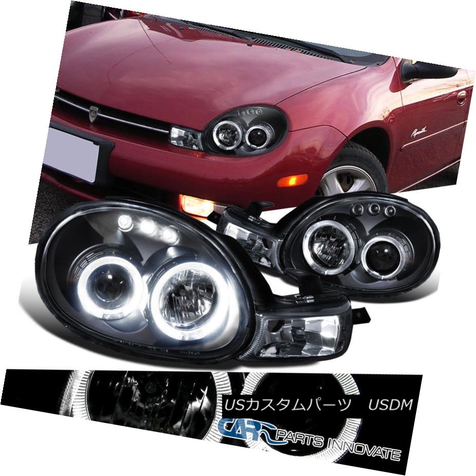 ヘッドライト 2000-2002 Dodge Plymouth Neon Black LED Halo Projector Headlights Head Lamps 2000-2002 Dodge PlymouthネオンブラックLEDハロープロジェクターヘッドライトヘッドランプ
