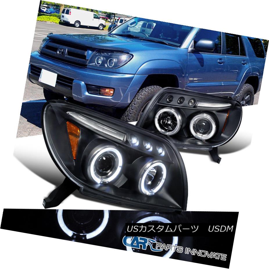 ヘッドライト For Toyota 03-05 4Runner LED Halo Projector Headlights Head Driving Lamps Black トヨタ用03-05 4Runner LEDハロープロジェクターヘッドライトヘッドランプ