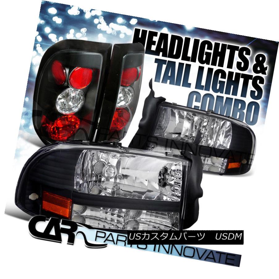 ヘッドライト 1997-2004 Dodge Dakota Black Crystal Headlights+Altezza Tail Lamp 1997-2004ダッジダコタブラッククリスタルヘッドライト+ Alt ezzaテールランプ
