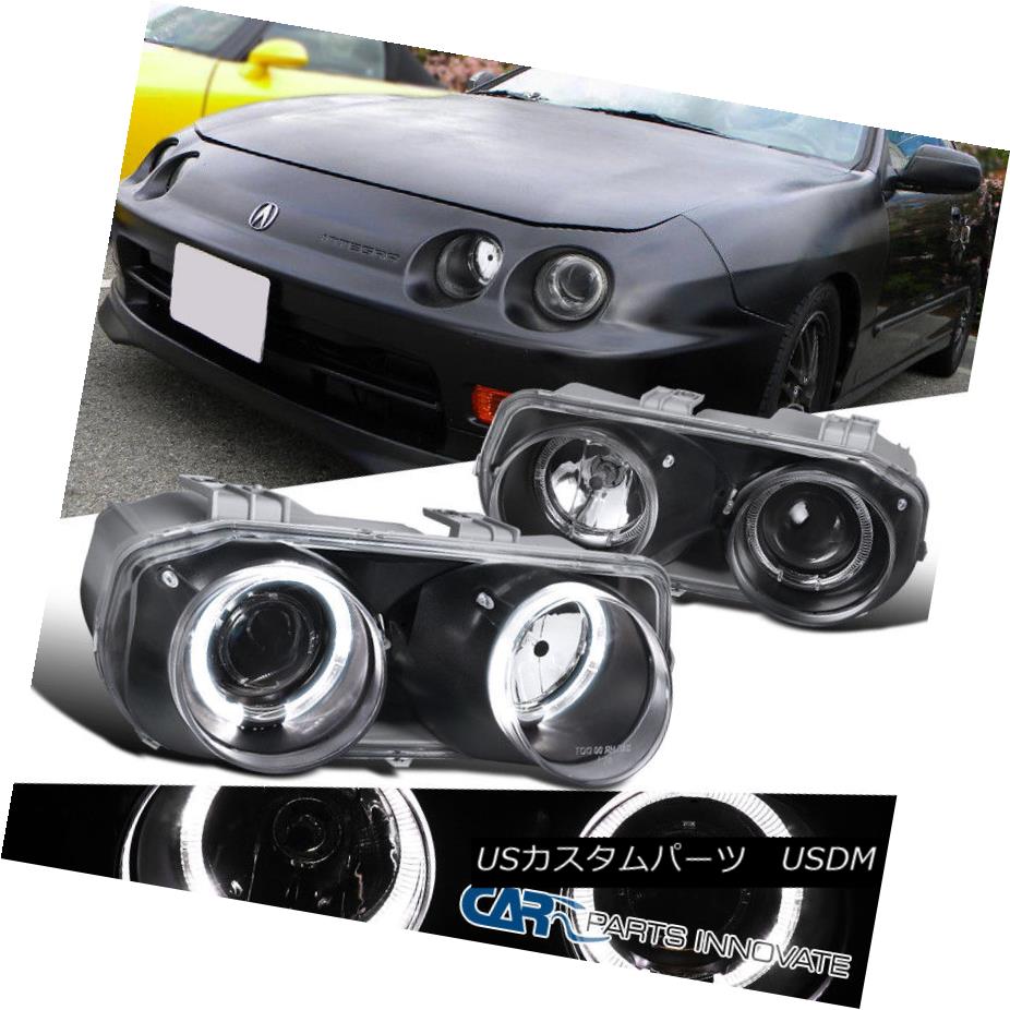 إåɥ饤 Acura 94-97 Integra Black Dual Halo Projector Headlights Headlamps Left+Right Acura 94-97 Integra Blackǥ奢إץإåɥ饤ȥإåɥ׺+