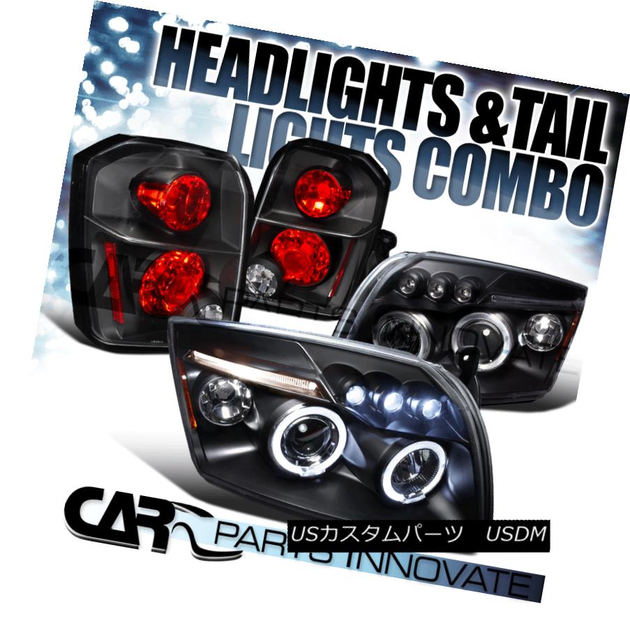 ヘッドライト 07-12 Dodge Caliber Black Halo LED Projector Headlights+Tail Lamp 07-12ダッジキャリバーブラックハローLEDプロジェクターヘッドライト+タイ lランプ