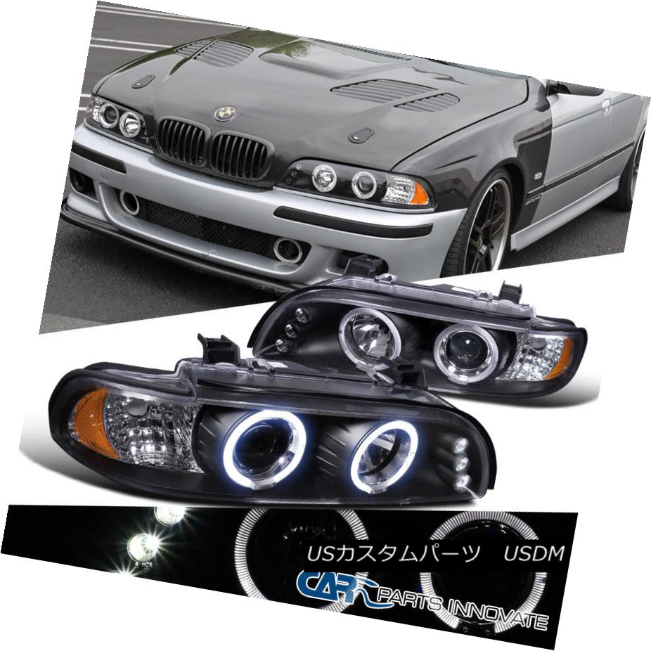 ヘッドライト BMW 01-03 E39 525i 528i 530i LED Halo Projector Headlights Lamp Black BMW 01-03 E39 525i 528i 530i LEDハロープロジェクターヘッドライトランプブラック