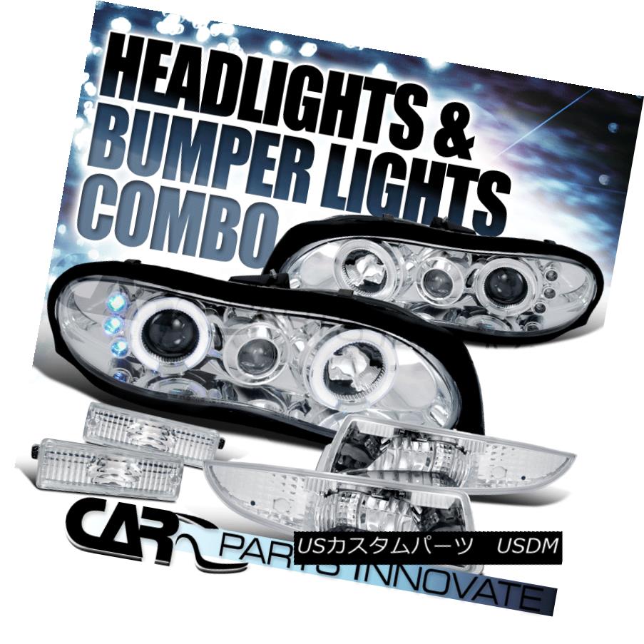 ヘッドライト 98-02 Camaro Halo Projector Headlights+Front Rear Bumper Signal Lamps Chrome 98-02 Camaro Haloプロジェクターヘッドライト+ nt用リアバンパーシグナルランプクローム