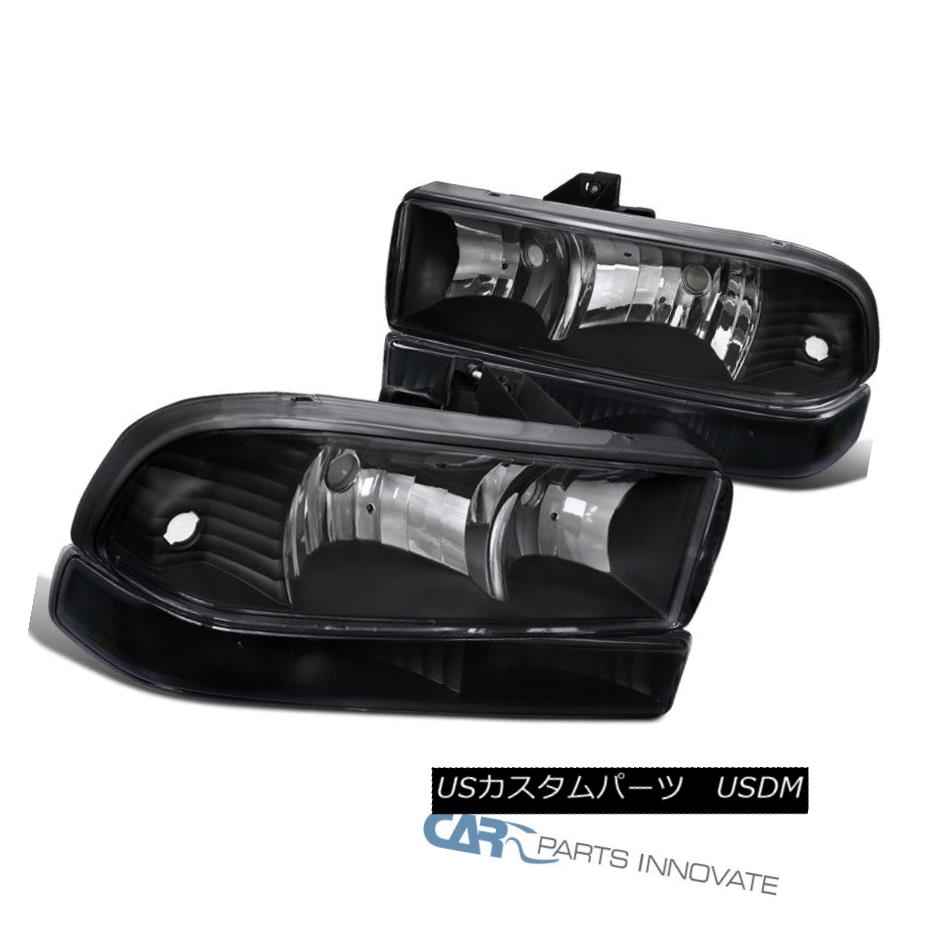 ヘッドライト 98-04 Chevy S10 Blazer Pickup Black Headlights+Clear Bumper Lamps Replacement 98-04 Chevy S10 Blazerピックアップブラックヘッドライト+ Cle arバンパーランプ交換