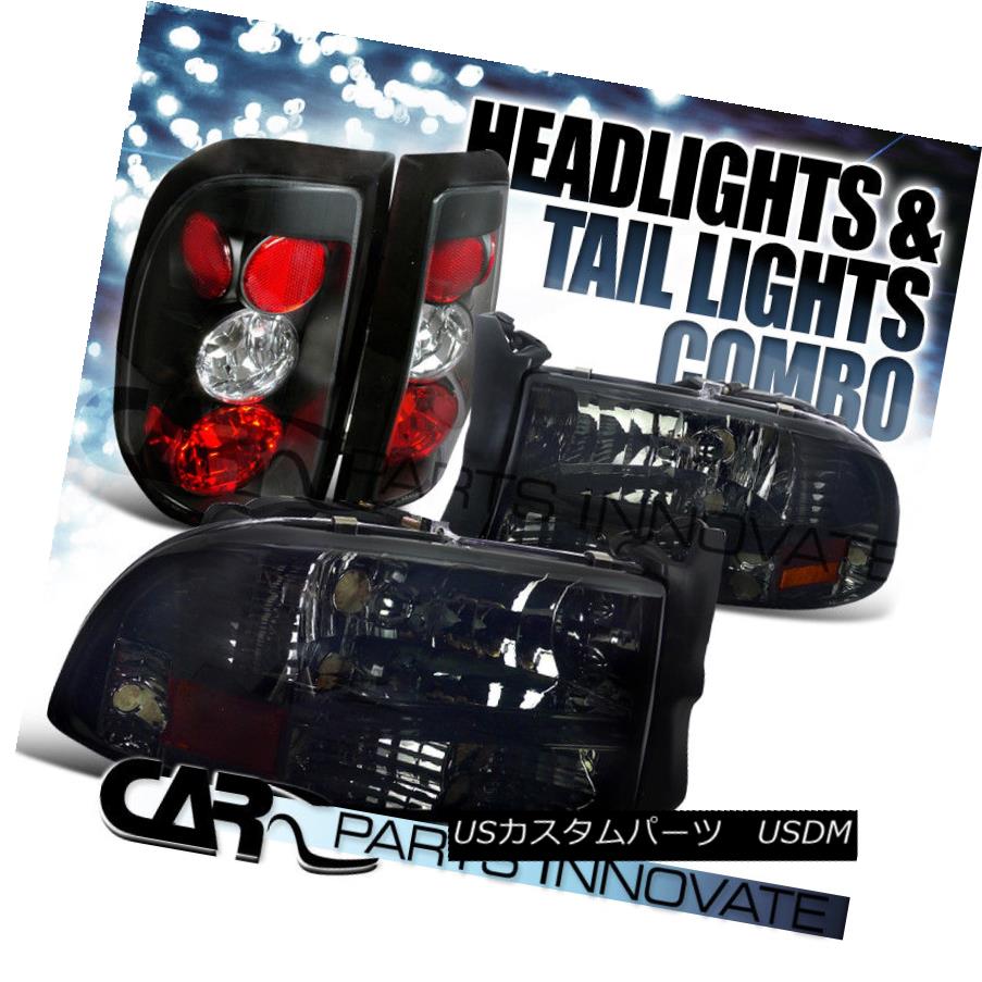 ヘッドライト 1997-2004 Dodge Dakota Smoke Crystal Headlights+Black Altezza Tail Lamp 1997-2004ダッジダコタ煙クリスタルヘッドライト+ Bla ck Altezzaテールランプ