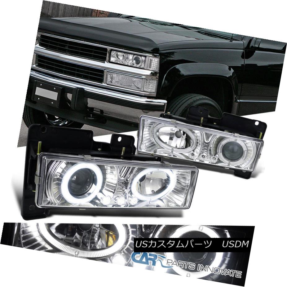 ヘッドライト 88-98 C10 C/K Silverado Sierra 94-99 Suburban Chrome Projector Headlights Lamps 88-98 C10 C / K Silverado Sierra 94-99郊外型Chromeプロジェクターヘッドライトランプ