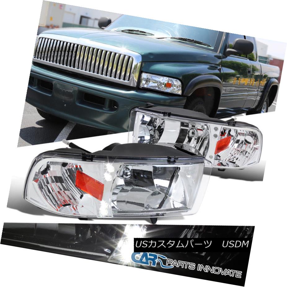 ヘッドライト 94-01 Dodge Ram 1500 2500 3500 Pickup Clear LED Headlights+Signal Corner Lamps 94-01 Dodge Ram 1500 2500 3500ピックアップクリアLEDヘッドライト+ Sig nalコーナーランプ