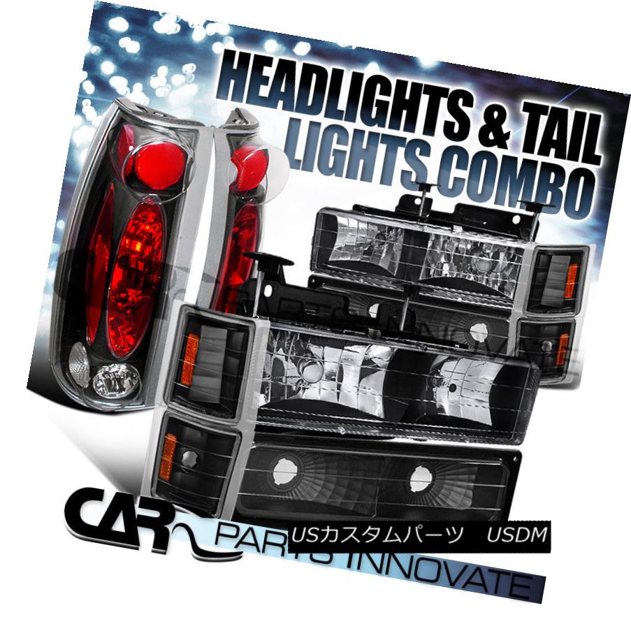 ヘッドライト 94-98 Silverado Tahoe Euro Black Headlights+Bumper Corner+Tail Brake Lamps 94-98 Silverado Tahoeユーロブラックヘッドライト+ Bum コーナー+テールブレーキランプ