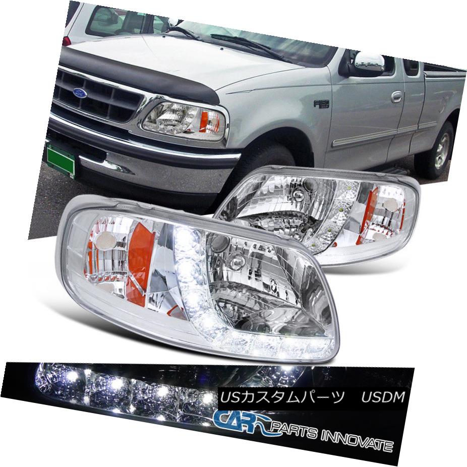 ヘッドライト 1997-2002 Ford F150 Expedition Euro Pickup SMD LED DRL Chrome Headlights Lamps 1997?2002年フォードF150遠征ユーロピックアップSMD LED DRLクロームヘッドライトランプ