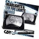ヘッドライト Ford 92-07 Econoline E150/250/350/450 Van Black Headlights+6-LED Fog Lamps フォード92-07エコリンE150 / 250/350/4 50ヴァンブラックヘッドライト+ 6-L EDフォグランプ(2)