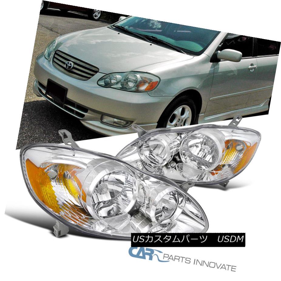 ヘッドライト For 03-08 Corolla Replacement Clear Lens Head Lights Corner Signal Lamps+Amber 03-08 Corolla交換用クリアレンズヘッドライトコーナー信号ランプ+アンバー