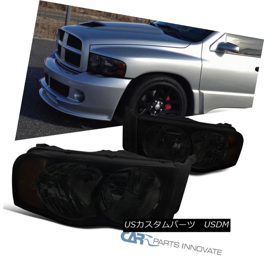 ヘッドライト 02-05 Dodge Ram 1500 2500 3500 Euro Replacement Smoke Lens Headlights Head Lamps 02-05 Dodge Ram 1500 2500 3500ユーロ交換用スモークレンズヘッドライトヘッドランプ