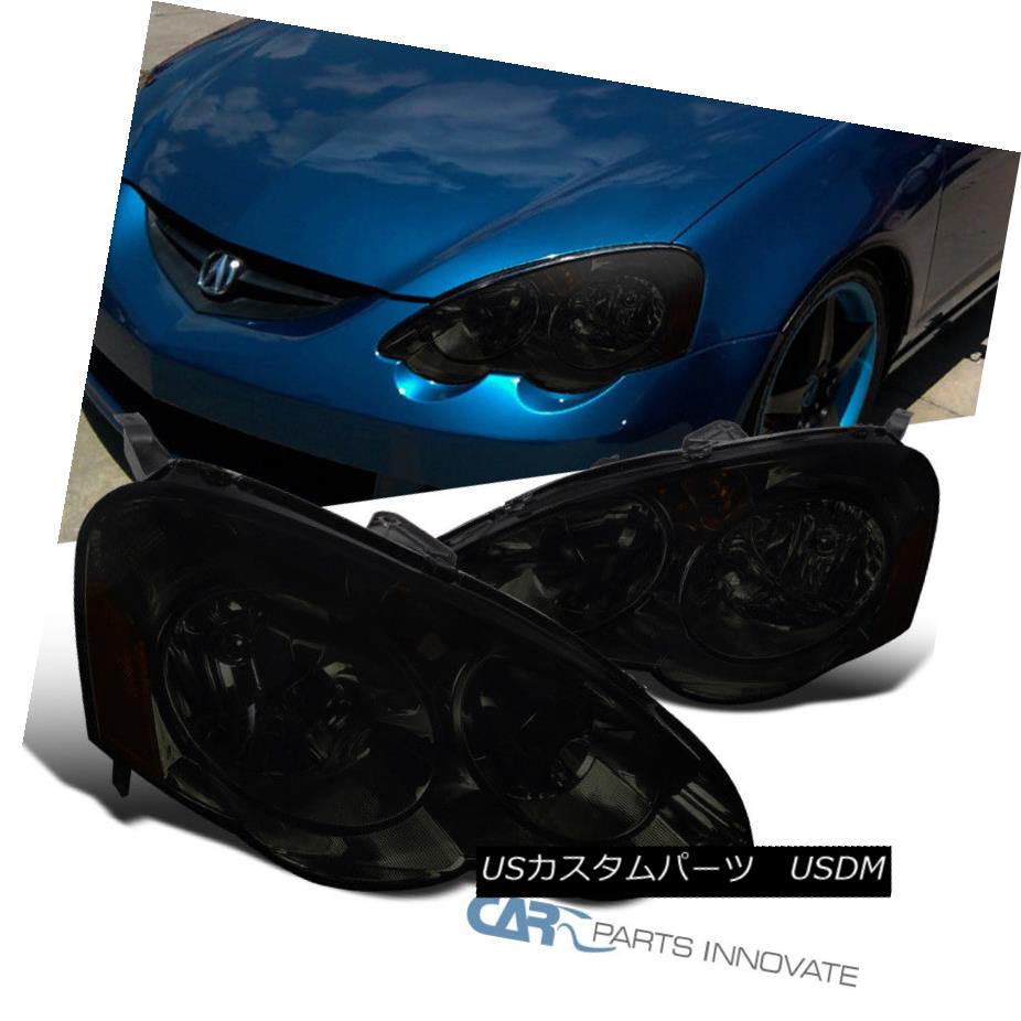 ヘッドライト 02-04 Acura RSX DC5 JDM Replacement Chrome Smoke Head Lights Driving Lamps Pair 02-04アキュラRSX DC5 JDM交換クロームスモークヘッドライトドライビングランプペア