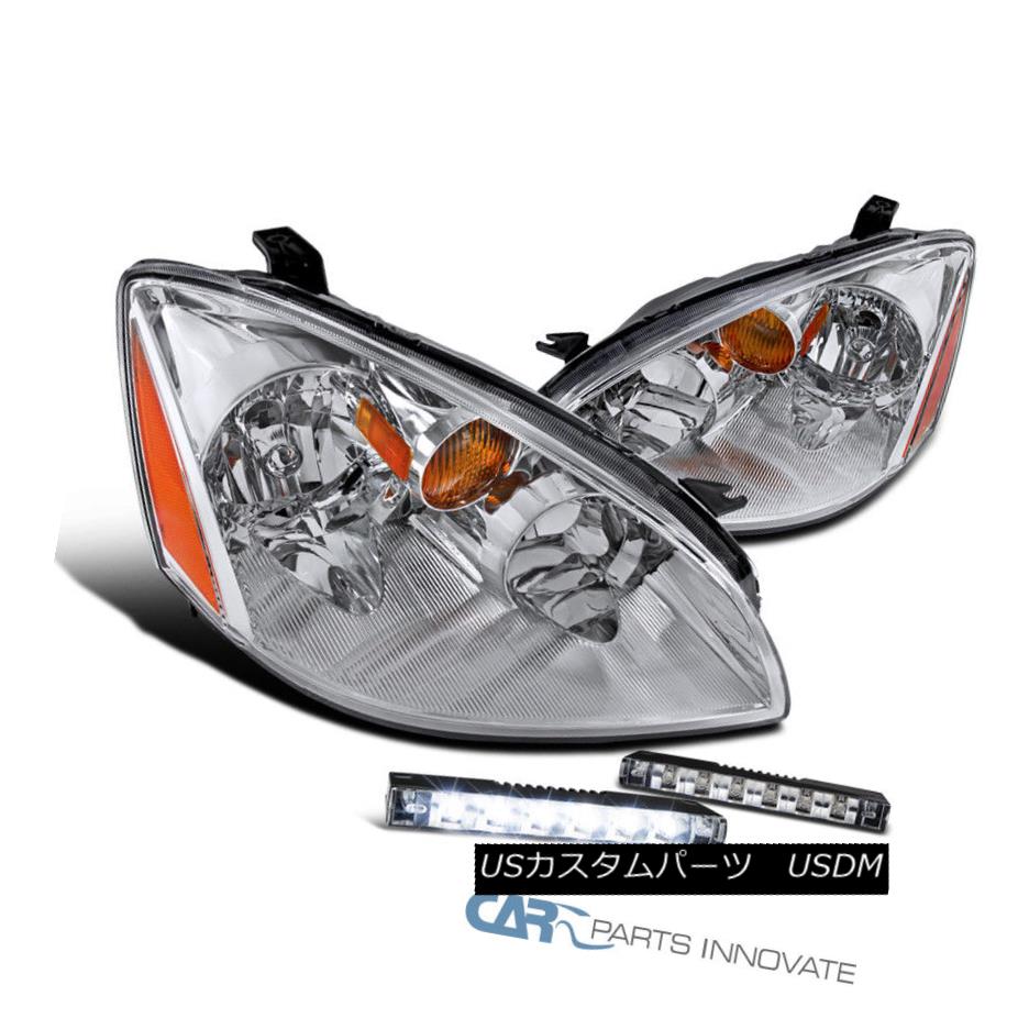 ヘッドライト For 2002-2004 Nissan Altima JDM Chrome Clear Headlights Head Lamps+6-LED Fog DRL 日産アルティマJDMクロームクリアヘッドライトヘッドランプ+ 6-LEDフォグDRL