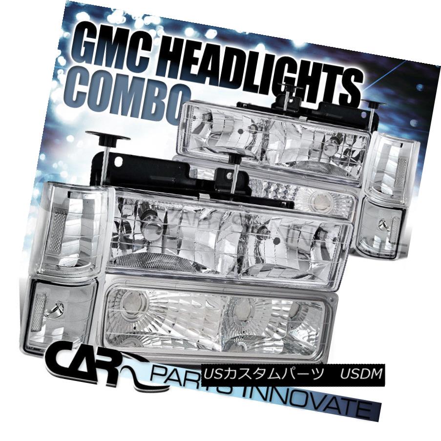 ヘッドライト 94-98 C10 C/K Suburban Sierra Yukon Headlights+Bumper Corner Lamp Chrome 94-98 C10 C / K郊外のSierra Yukonヘッドライト+ブーン 1コーナーランプあたり