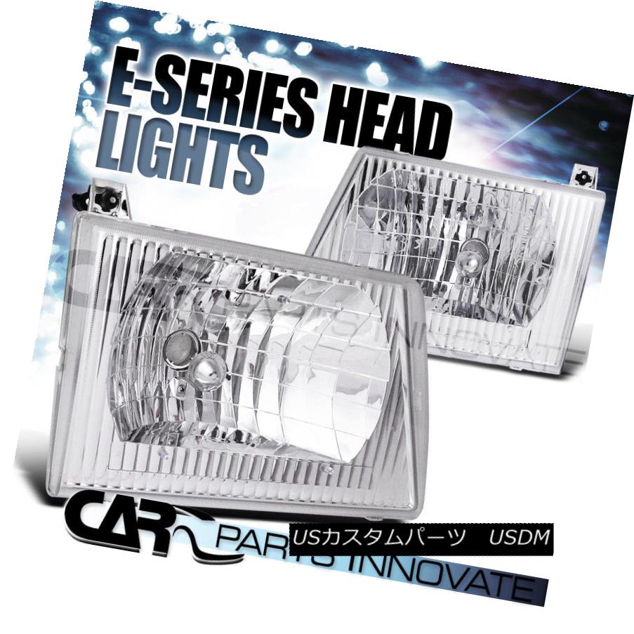 ヘッドライト Ford 92-07 E150 E250 E350 E540 Econoline Van Replacement Headlights Chrome Pair フォード92-07 E150 E250 E350 E540 Econoline Van交換ヘッドライトクロームペア