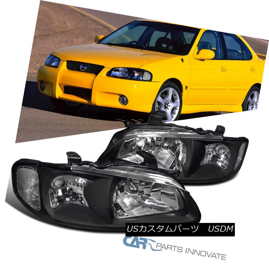 ヘッドライト For 2000-2003 Nissan Sentra 4Dr SE XE Black Clear Headlights Driving Lamps Pair 2000-2003 Nissan Sentra 4Dr SE XEブラッククリアヘッドライトドライビングランプペア