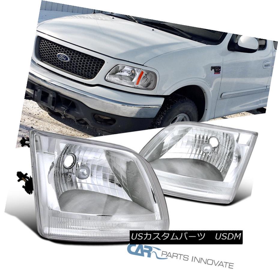ヘッドライト 97-03 Ford Expedition F150 F-150 Pickup Replacement Clear Headlights Head Lamps 97-03フォード遠征F150 F-150ピックアップ交換クリアヘッドライトヘッドランプ