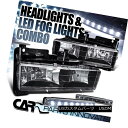 ヘッドライト 88-98 C10 C/K Silverado Sierra 94-99 Suburban Black Headlight+LED Bumper ...