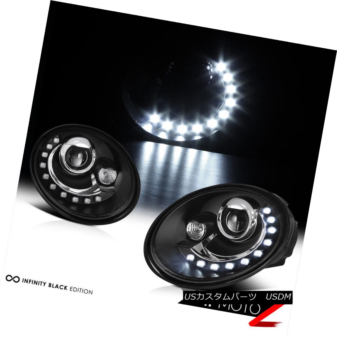 إåɥ饤 2006-2010 Volkswagen Beetle BASE TDI GLS GLX CABRIO 2.5 Black LED DRL Headlights 2006-2010ե륯ӡȥ١TDI GLS GLX CABRIO 2.5֥åLED DRLإåɥ饤