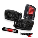 ヘッドライト 2006 Dodge Ram TurboDiesel Dark Smoke Headlamps Tail Lights LED Tint Thir...
