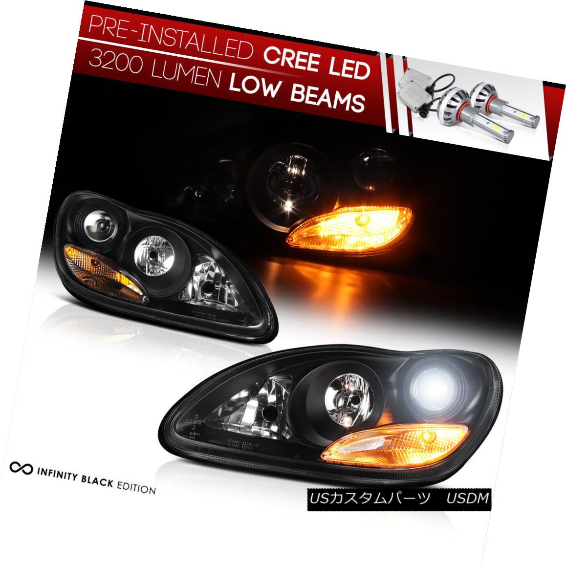 ヘッドライト LED LOW BEAM 2000-2005 MB W220 S-Class Black Factory Style Projector Headlight LEDロービーム 2000-2005 MB W220 Sクラスブラック工場スタイルプロジェクターヘッドライト