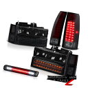 ヘッドライト Wine Red Rear Tail Light+3RD Cab Cargo Lamp+Smoke LED Headlight Silverado...