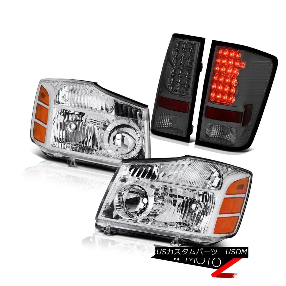 إåɥ饤 For 2004-2015 Titan XE Crystal Clear Headlamps Assembly Smoke Tail Lights LED 2004ǯ?2015ǯXEꥹ륯ꥢإåɥץ֥ơ饤LED