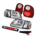 ヘッドライト 1997-2003 F150 Flareside 4.2L Crystal Clear Headlights Brake LED Rosso Taillamps 1997-2003 F150 Flareside 4.2LクリスタルクリアヘッドライトブレーキLED Rosso Taillamps