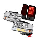 ヘッドライト Crystal Clear Headlights Parking Smokey Red Tail Lights 2000-2006 Suburban 6.0L クリスタルクリアヘッドライトパーキングスモーキーレッドテールライト2000-2006郊外6.0L(2)