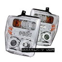 ヘッドライト ANZO 111167 Set of 2 Chrome CCFL Halo Projector Headlights for Ford Super Duty ANZO 111167フォードスーパーデューティー用2クロームCCFLハロープロジェクターヘッドライトセット