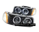 ヘッドライト ANZO 111192 Set of 2 Black Halo Projector Headlights for GMC Sierra/Yukon ANZO 111192 GMC Sierra / Yukon用ブラックハロープロジェクターヘッドライト2個セット