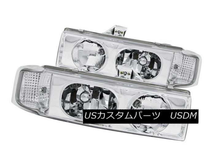 ヘッドライト ANZO 111001 Set of 2 Chrome Crystal Headlights for 95-05 Chevrolet Astro Van ANZO 111001 95-05 Chevrolet Astro Van用クロームクリスタルヘッドライト2個セット