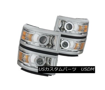 ヘッドライト Anzo 111346 Pair of Chrome LED Halo Projector Headlights for Chevy Silverado Anzo 111346 Chevy Silverado用クロームLEDハロープロジェクターヘッドライトのペア