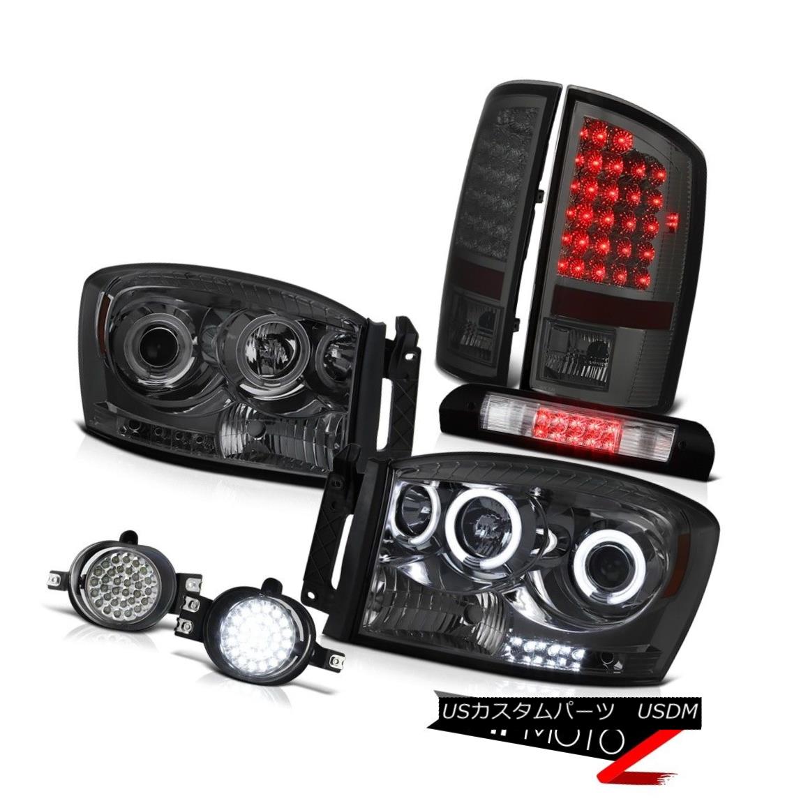 ヘッドライト 07 08 Ram SLT CCFL Fluorescence Headlights Smoke Tail Lights LED Fog Third Brake 07 08 Ram SLT CCFL蛍光灯ヘッドライトスモークテールライトLEDフォグ第3ブレーキ