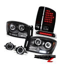 ヘッドライト 2007-2008 Ram V8 Dual Halo Headlight Smoke Brake Lamp Chrome Fog Third Ca...