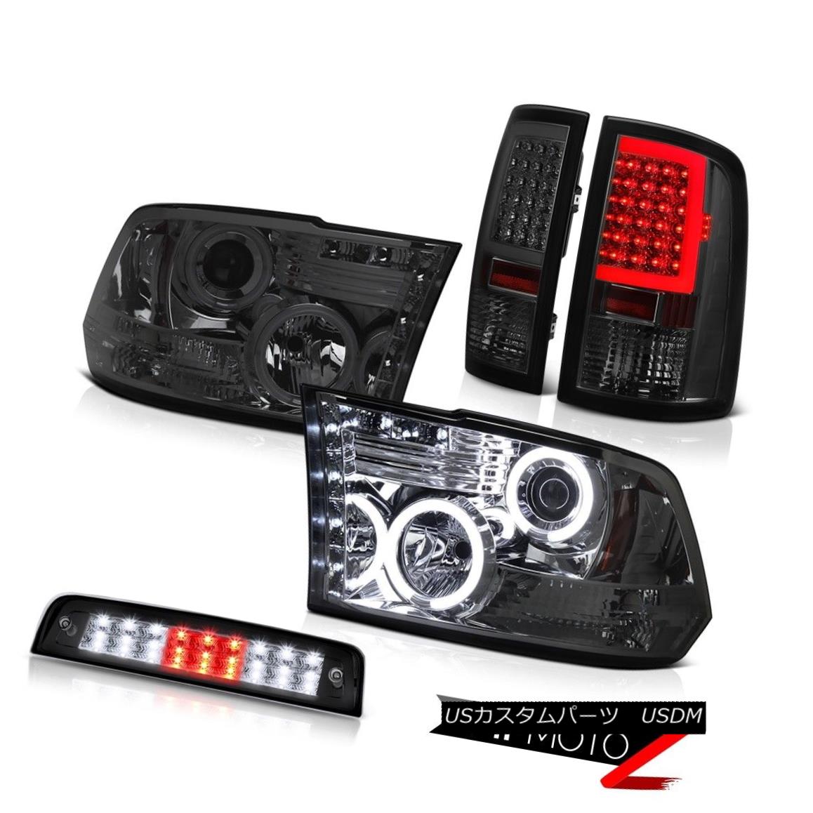 ヘッドライト 09-18 Dodge RAM 1500 2500 3500 3rd Brake Light Smokey Led Tail Head Light SET 09-18ダッジRAM 1500 2500 3500第3ブレーキライトスモーキーテールヘッドライトセット