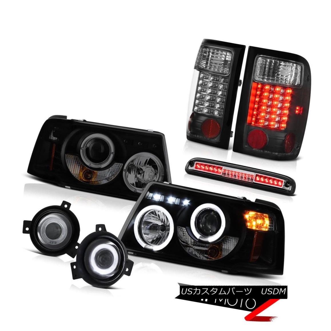 ヘッドライト 01-03 Ford Ranger XLT Projector Halo Brake Tail Lights Chrome Clear Foglight 3rd 01-03フォードレンジャーXLTプロジェクターハローブレーキテールライトクロームクリアフォグライト3rd