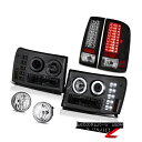 ヘッドライト Angel Eye CCFL Headlamp Black LED Tail Lamp 08-14 GMC Sierra 6.6L SLT Bumper Fog エンジェルアイCCFLヘッドランプブラックLEDテールランプ08-14 GMC Sierra 6.6L SLTバンパーフォグ(2)