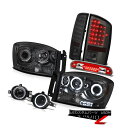ヘッドライト 07-08 Ram Hemi CCFL Angel Eye Headlights L.E.D Taillamps Driving Fog 3rd ...