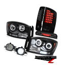 ヘッドライト 2X Black CCFL Projector Brake Light LED Foglight 3rd Cargo 2006 Dodge Ram...