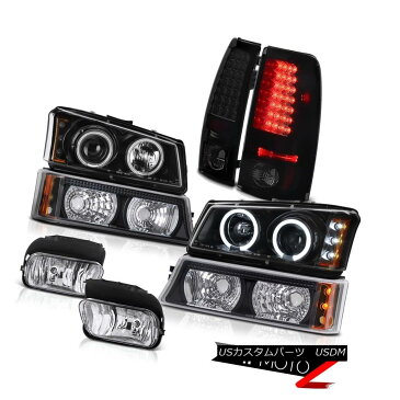ヘッドライト Angel Halo Headlight Satin Black Signal LED Taillamp Foglights 2003 04 Silverado Angel HaloヘッドライトサテンブラックシグナルLEDテールランプフォグライト2003 04 Silverado