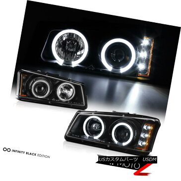 ヘッドライト Angel Halo Headlight Satin Black Signal LED Taillamp Foglights 2003 04 Silverado Angel HaloヘッドライトサテンブラックシグナルLEDテールランプフォグライト2003 04 Silverado