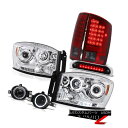 ヘッドライト 2007 2008 Dodge Ram 3500 Euro Halo LED Headlights Rear Tail Lights Fog 3r...