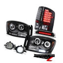 ヘッドライト 07 08 Dodge Ram 2500 Black DRL Headlights LED Taillights SMD Foglights 3r...
