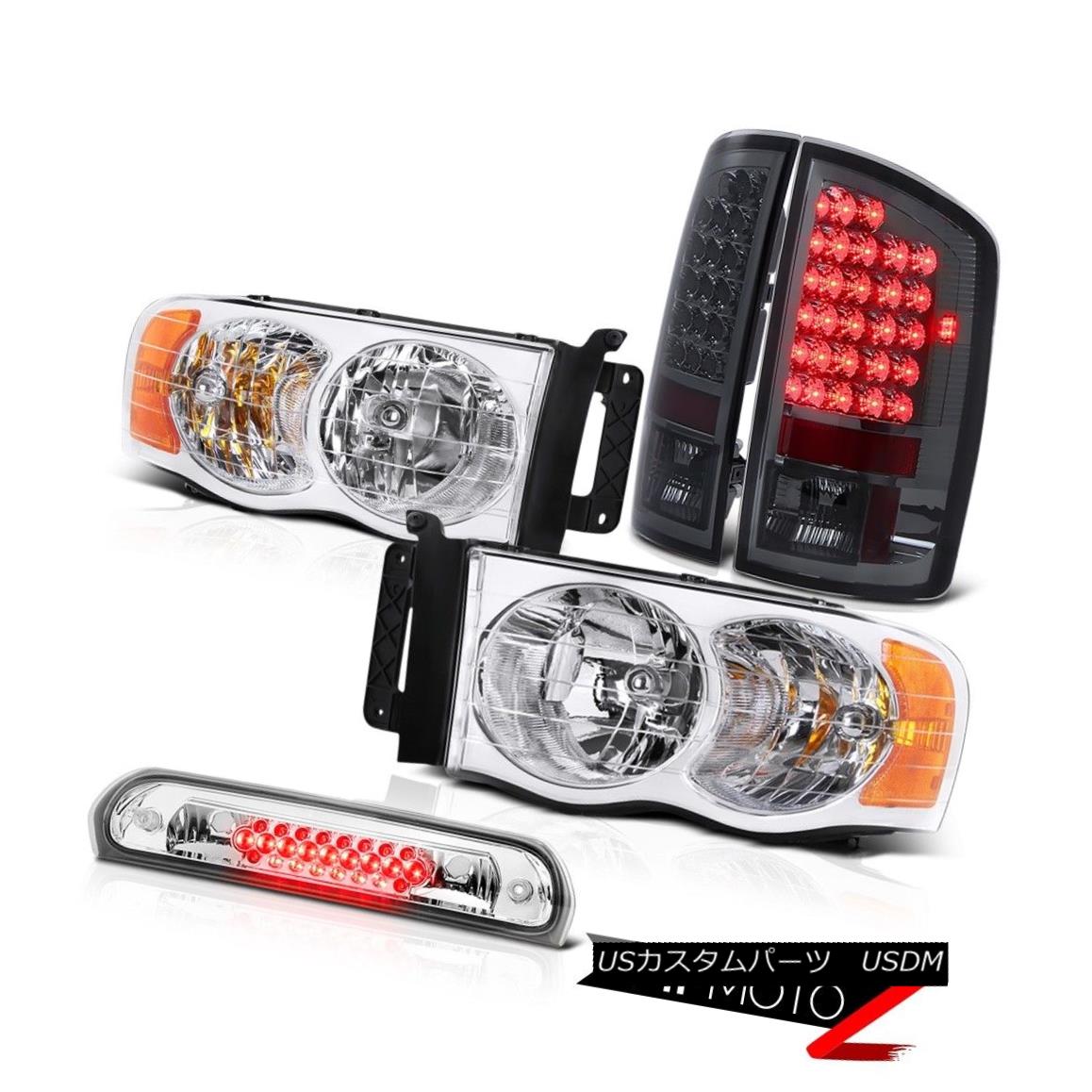 ヘッドライト New Left Right Headlamps Dark LED Brake Tail Lights Chrome 3rd 2002-2005 Ram V6 新しい左の右のヘッドランプ暗いLEDブレーキテールライトクローム2002年第3四半期Ram V6