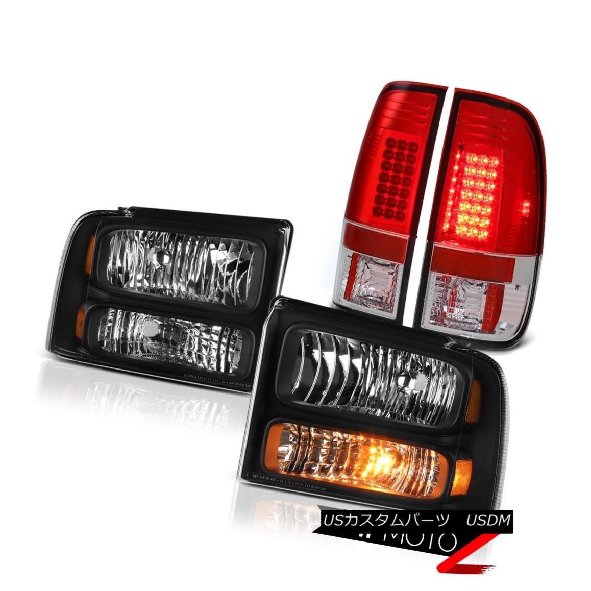 ヘッドライト Matte Black Headlights Bright LED Tail Lights 2005 2006 2007 Ford F250 Outlaw マットブラックヘッドライト明るいLEDテールライト2005 2006 2007 Ford F250 Outlaw
